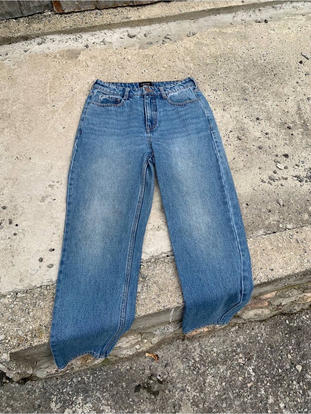 Frank & Oak Organic Cotton High Rise Straight Leg Blue Jeans Size 26